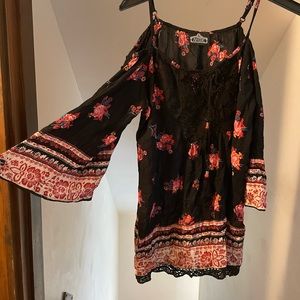 Off shoulder floral blouse